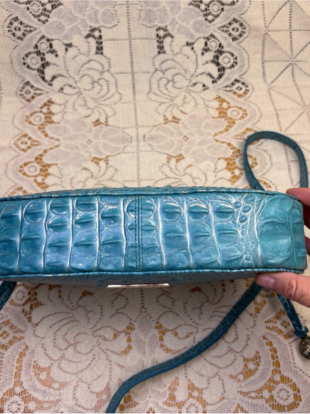 Brahmin Shayna Mermaid Green Melbourne Croc Embossed Leather - Picture 7 of 15
